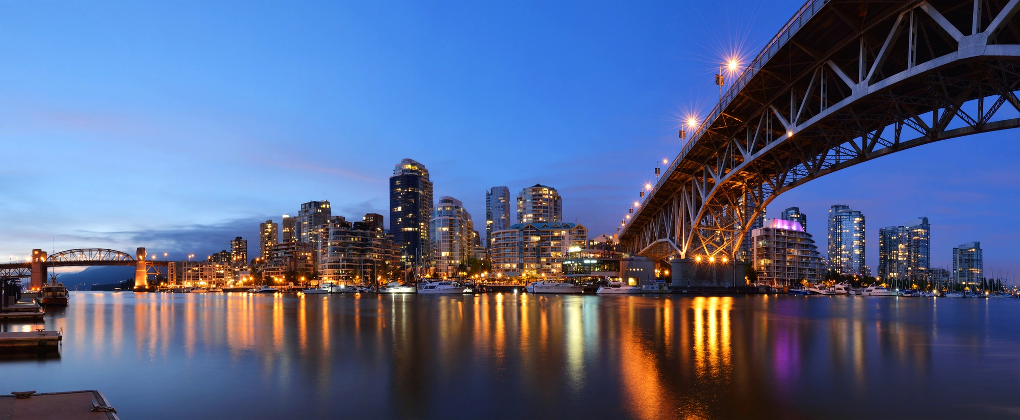 Granville Bridge into Downtown Vancouver BC Real Estate District